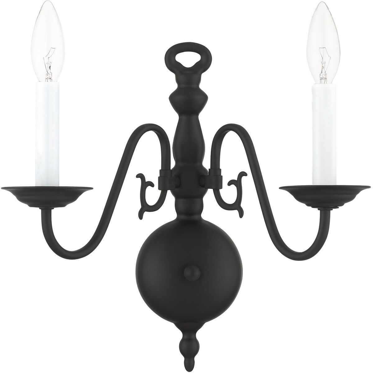 Williamsburg 2 Light 13 inch Black Sconce Wall Light