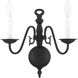 Williamsburg 2 Light 13 inch Black Sconce Wall Light