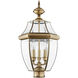 Monterey 3 Light 23.5 inch Antique Brass Outdoor Post Top Lantern