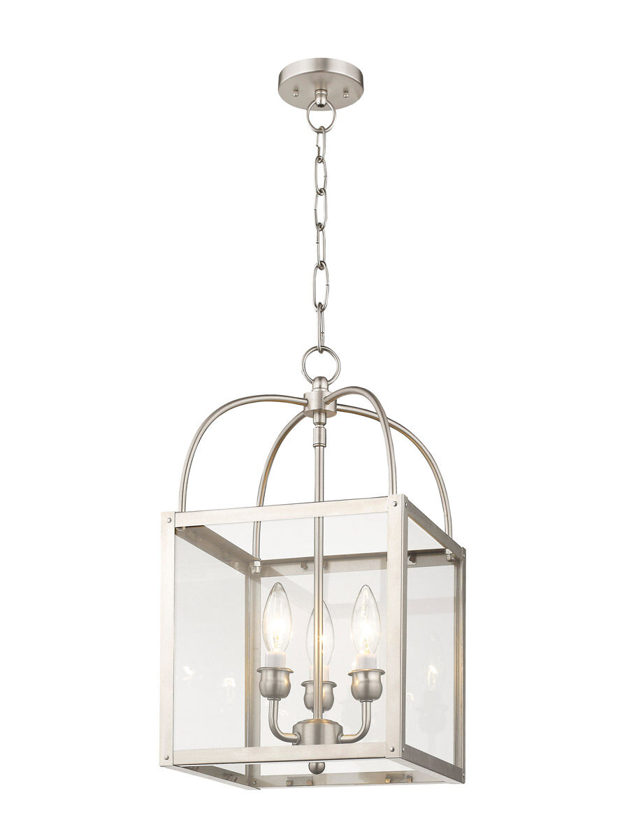 Milford 3 Light 10 inch Brushed Nickel Convertible Mini Pendant/Ceiling Mount Ceiling Light