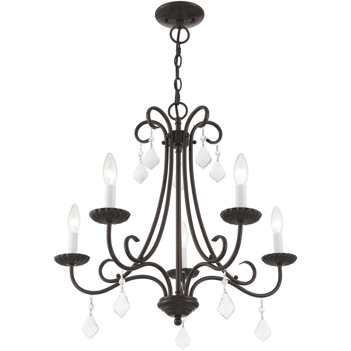 Daphne 5 Light 24.75 inch English Bronze Chandelier Ceiling Light