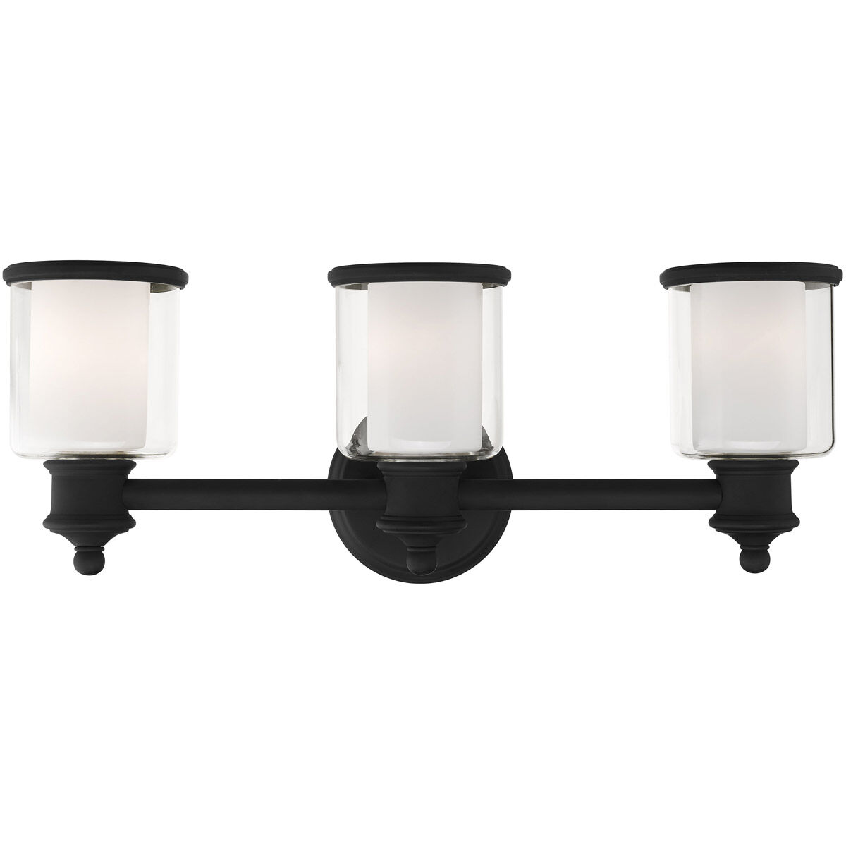 Middlebush 3 Light 24 inch Black Vanity Sconce Wall Light