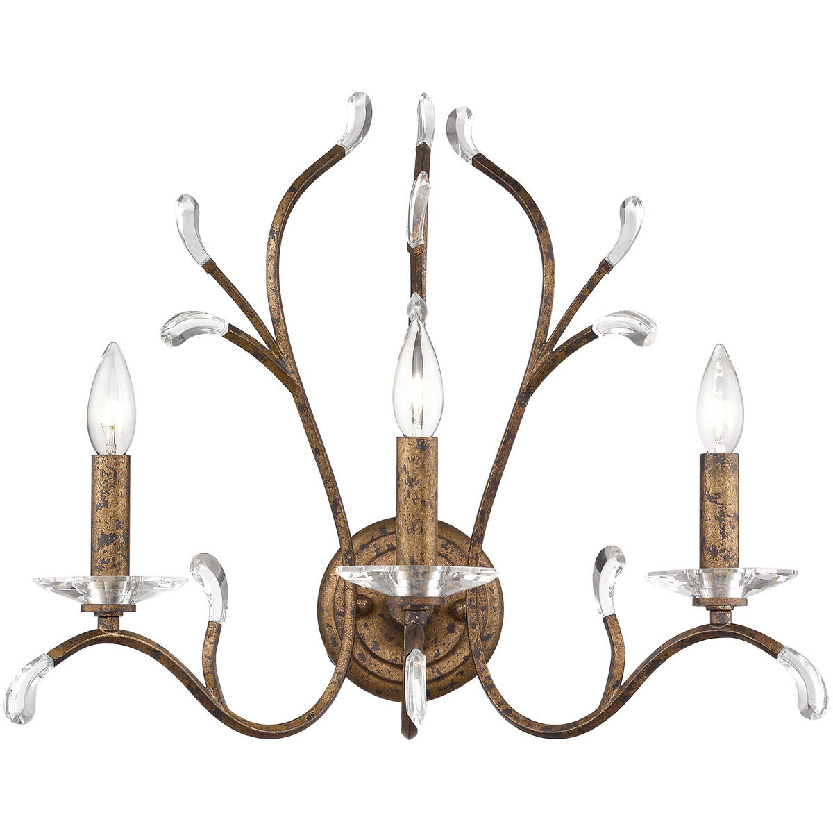 Serafina 3 Light 19.75 inch Hand Applied Venetian Golden Bronze Wall Sconce Wall Light