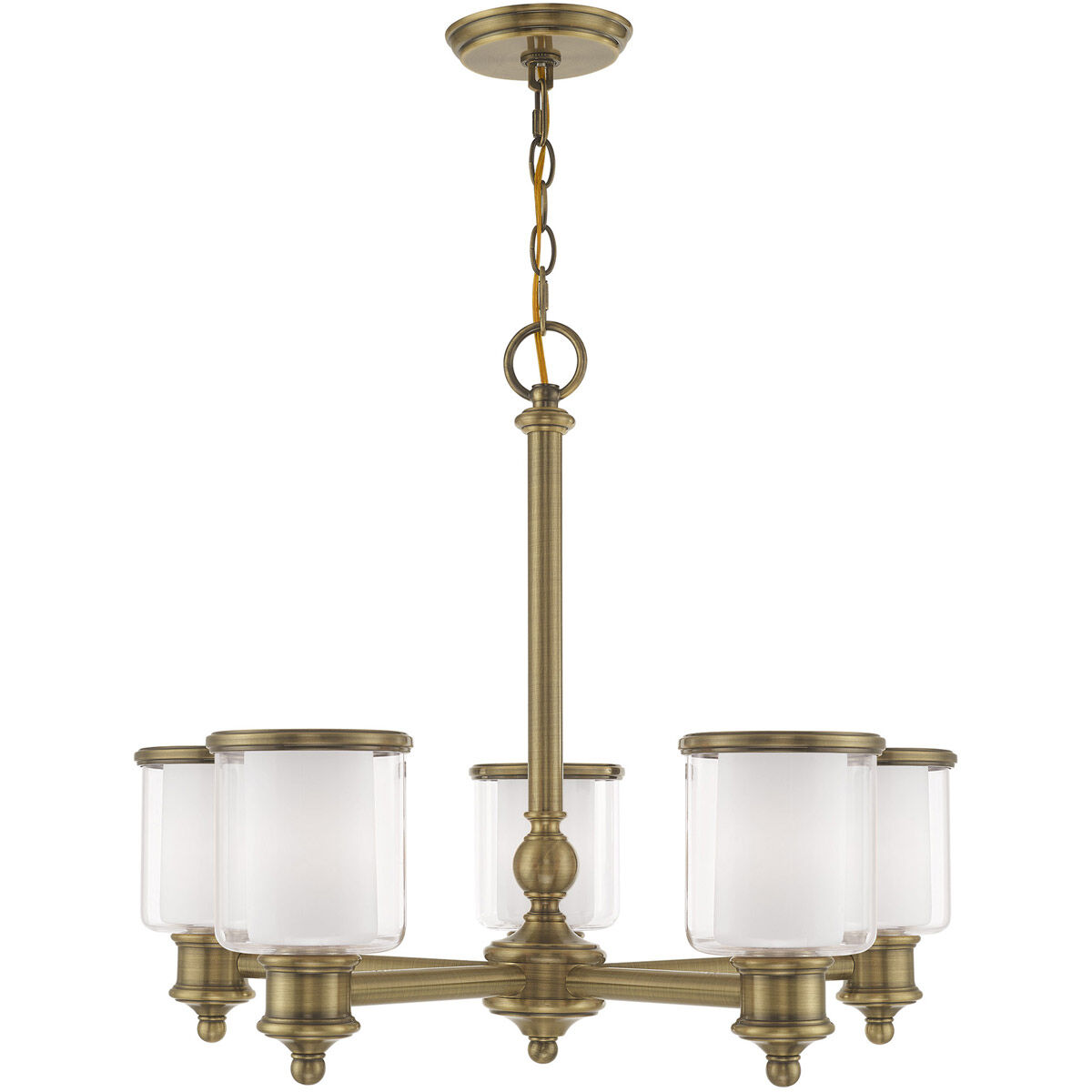 Middlebush 5 Light 25 inch Antique Brass Chandelier Ceiling Light