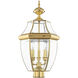 Monterey 3 Light 23.5 inch Polished Brass Outdoor Post Top Lantern