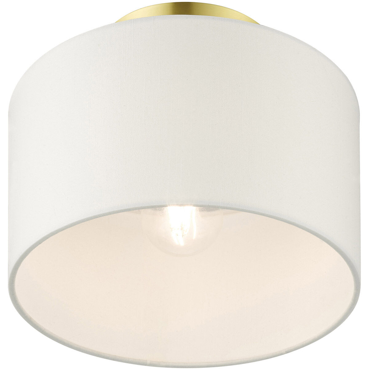 Meridian 1 Light 10 inch Satin Brass Semi Flush Ceiling Light