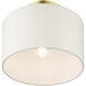 Meridian 1 Light 10 inch Satin Brass Semi Flush Ceiling Light