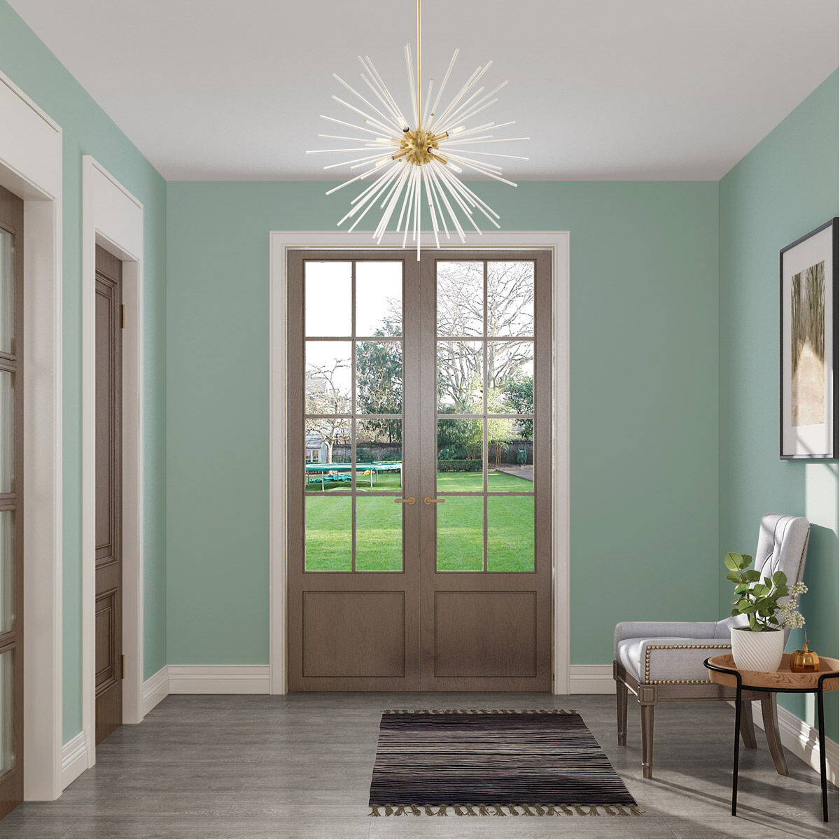 Utopia 8 Light 34 inch Satin Brass Pendant Chandelier Ceiling Light