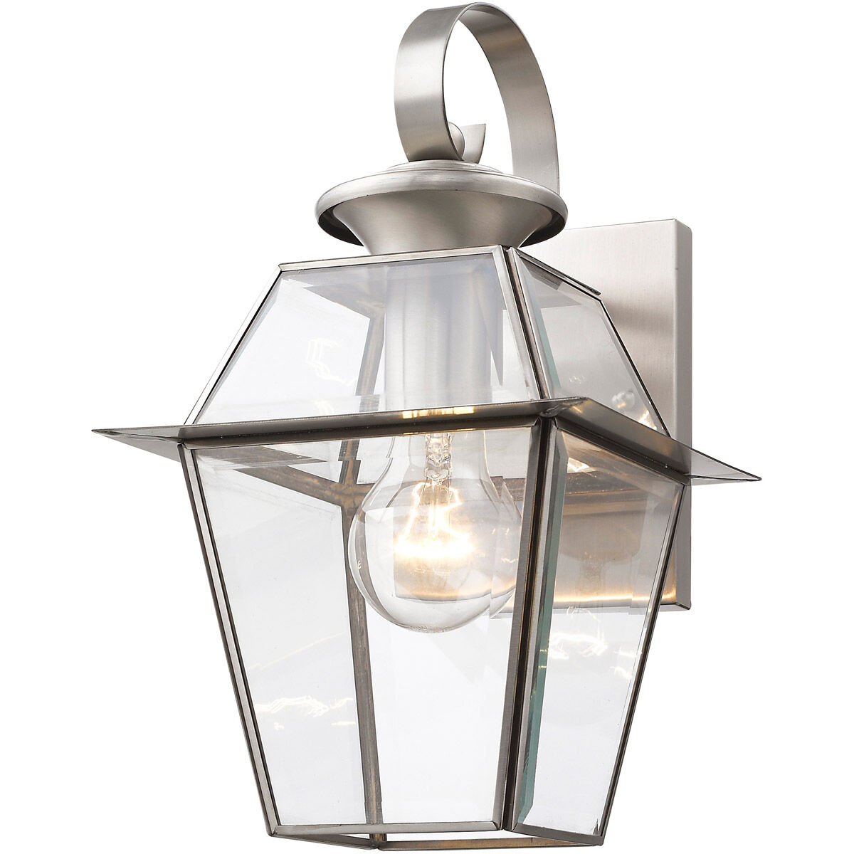Westover 1 Light 13 inch Brushed Nickel Outdoor Wall Lantern