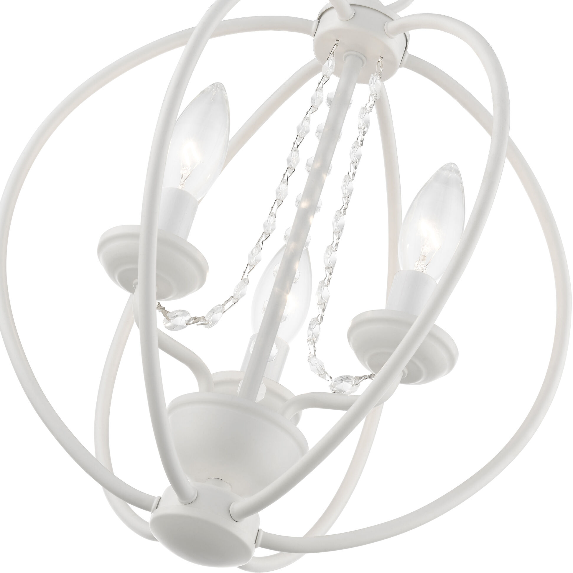 Arabella 3 Light 12 inch White Convertible Mini Chandelier/ Semi-Flush Ceiling Light, Globe