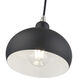 Domma 1 Light 8 inch Black with Brushed Nickel Accents Mini Pendant Ceiling Light