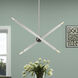 Monaco 4 Light 28 inch Brushed Nickel with Black Chrome Finish Accent Linear Chandelier Ceiling Light