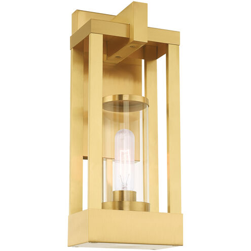 Delancey 1 Light 16 inch Satin Brass Outdoor Wall Lantern