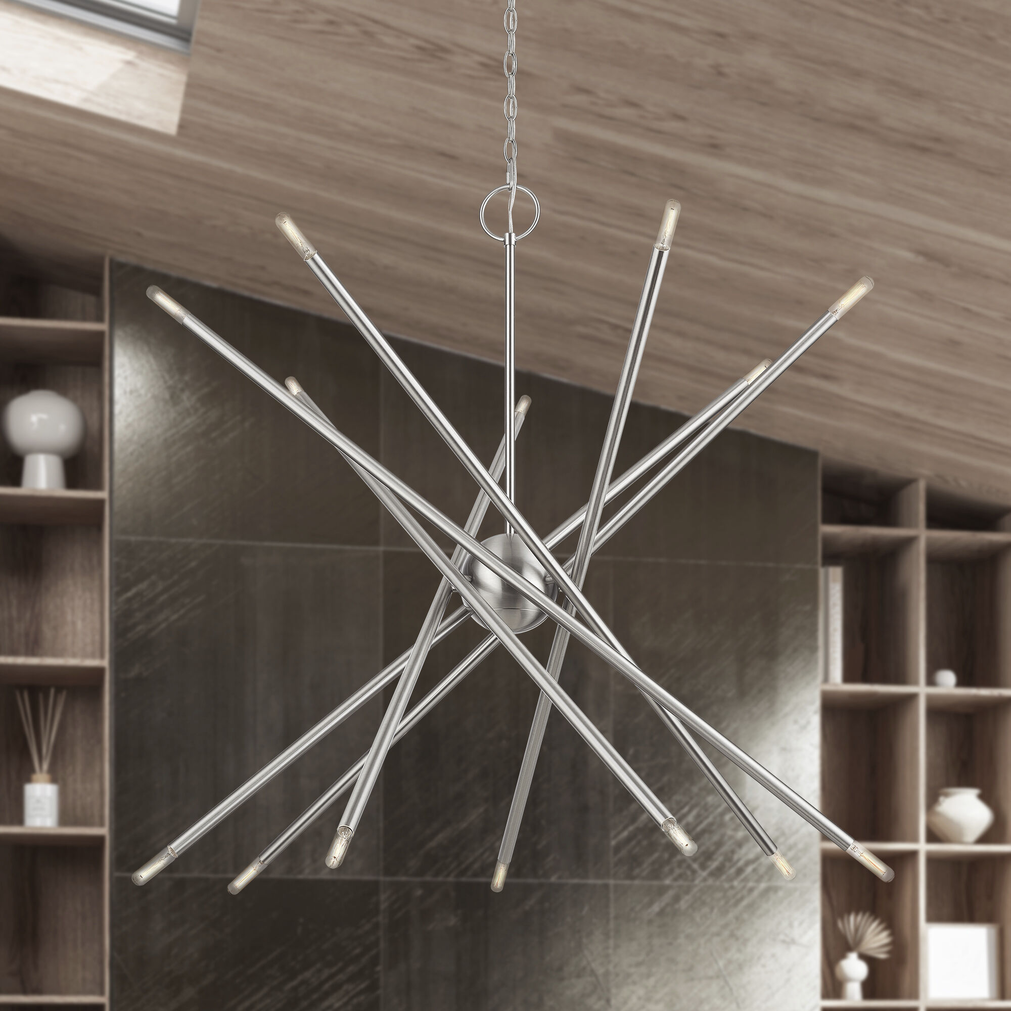 Soho 14 Light 40 inch Brushed Nickel Foyer Chandelier Ceiling Light