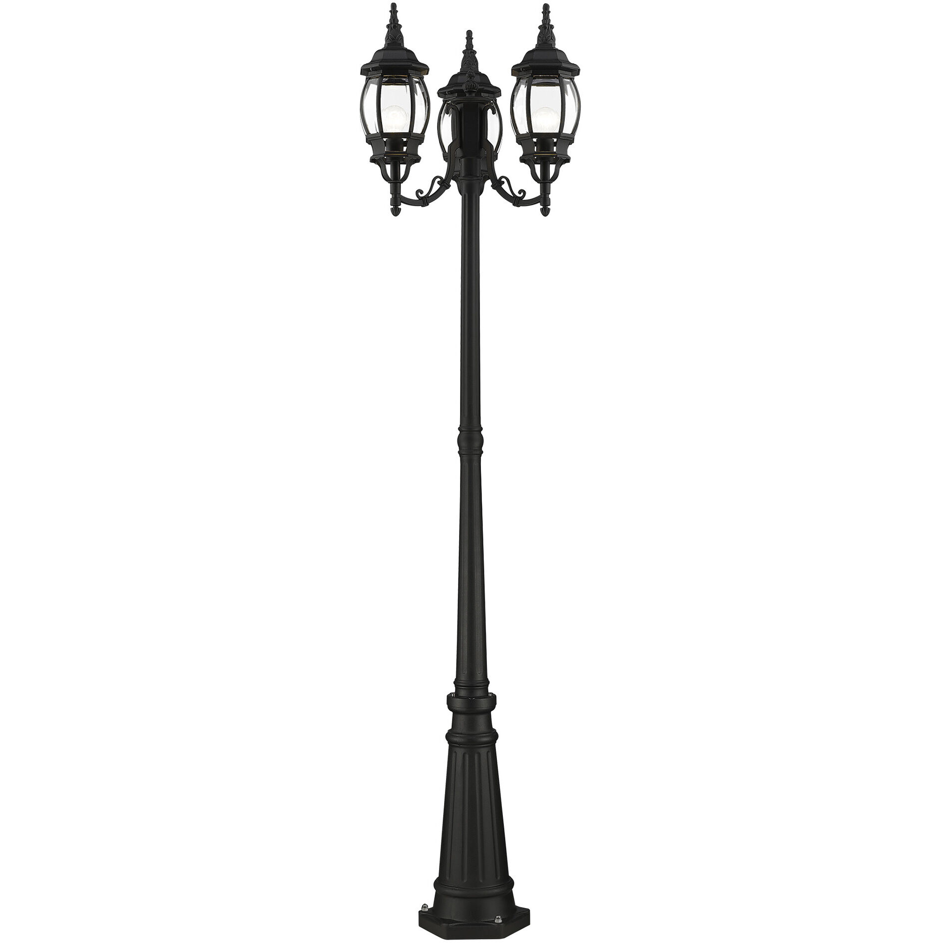Frontenac 3 Light 84 inch Textured Black Outdoor Post Light