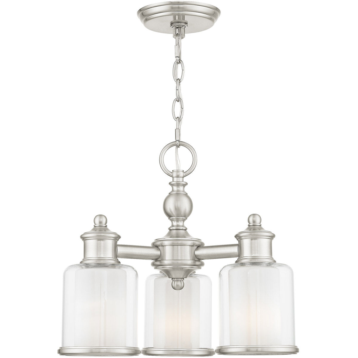 Middlebush 3 Light 16 inch Brushed Nickel Convertible Mini Chandelier/Ceiling Mount Ceiling Light