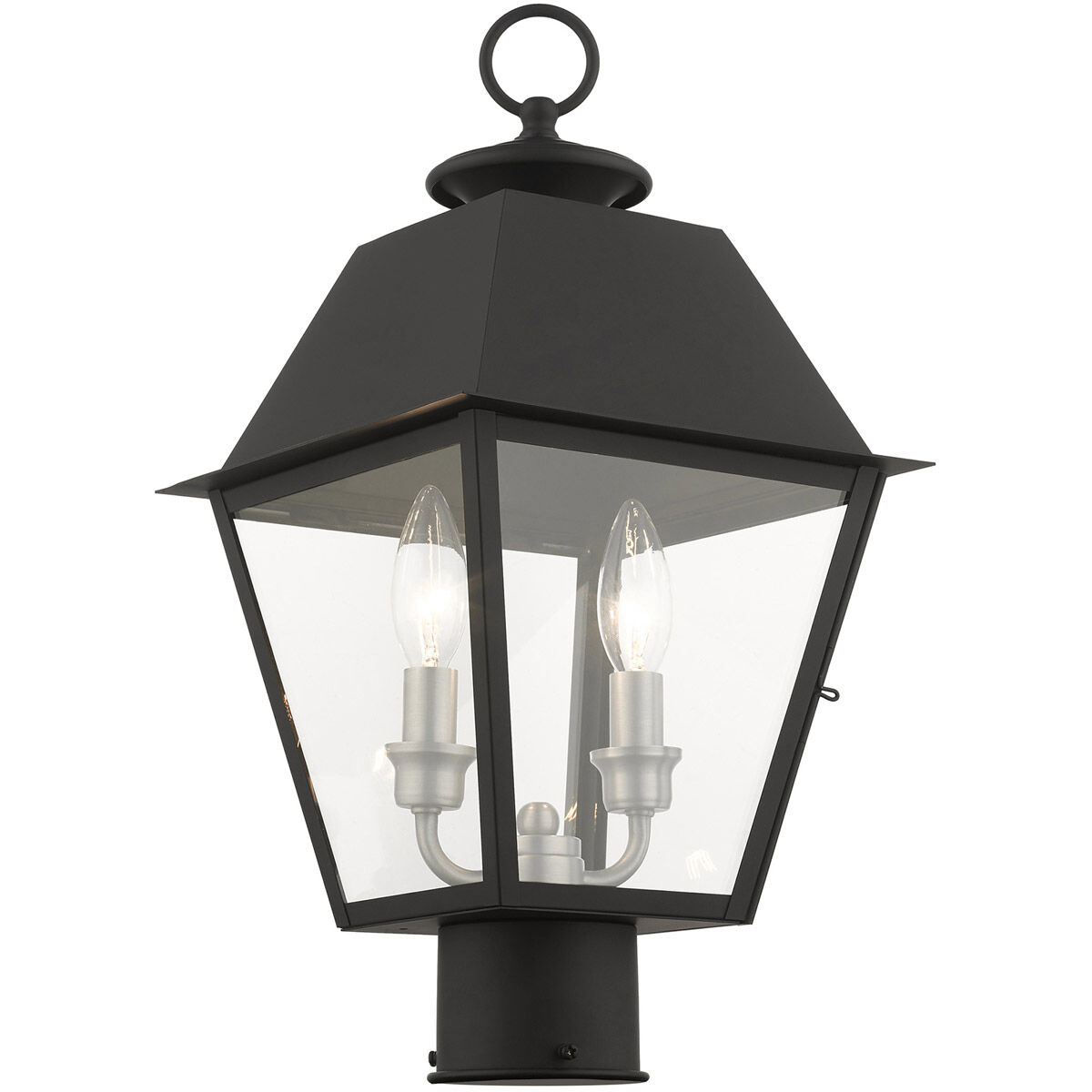 Mansfield 2 Light 17 inch Black Outdoor Post Top Lantern