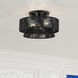 Florell 3 Light 15 inch Black Semi Flush Mount Ceiling Light, Large
