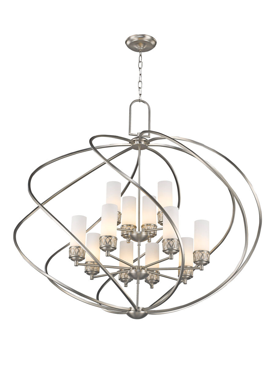 Westfield 12 Light 42 inch Brushed Nickel Foyer Chandelier Ceiling Light