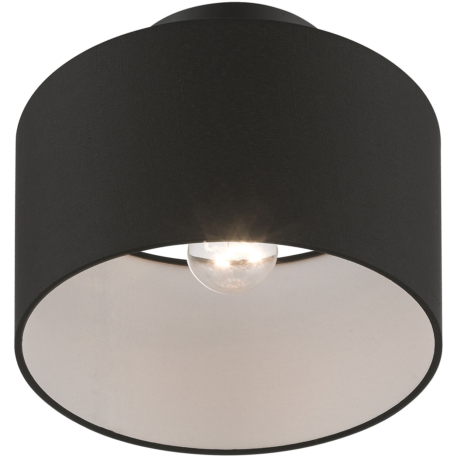 Bainbridge 1 Light 10 inch Black Small Semi-Flush Ceiling Light, Small