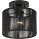 Acordia 1 Light 8.5 inch Black Semi Flush Mount Ceiling Light, Small