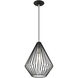 Geometric 1 Light 12 inch Black Mini Pendant Ceiling Light