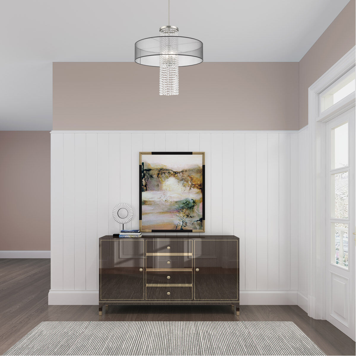 Bella Vista 4 Light 24 inch Brushed Nickel Pendant Chandelier Ceiling Light