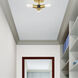 Copenhagen 3 Light 14 inch Satin Brass Semi-Flush Mount Ceiling Light