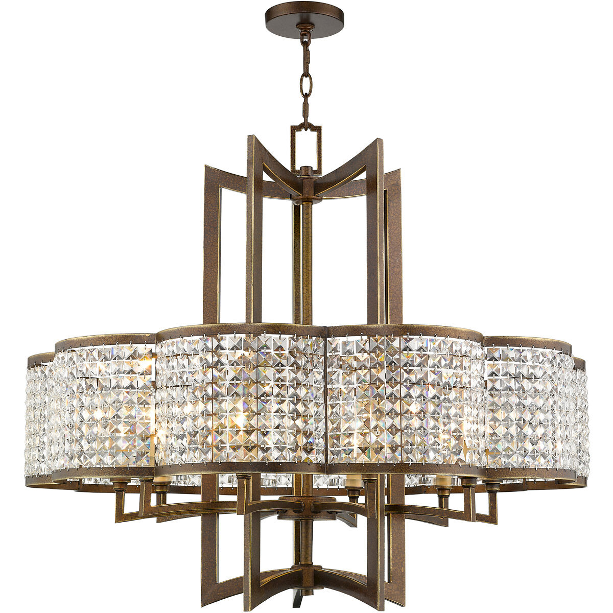 Grammercy 10 Light 34 inch Hand Painted Palacial Bronze Chandelier Ceiling Light