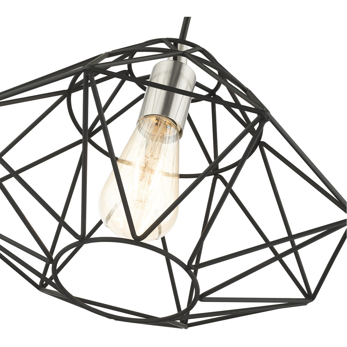 Geometric 1 Light 14 inch Black Pendant Ceiling Light