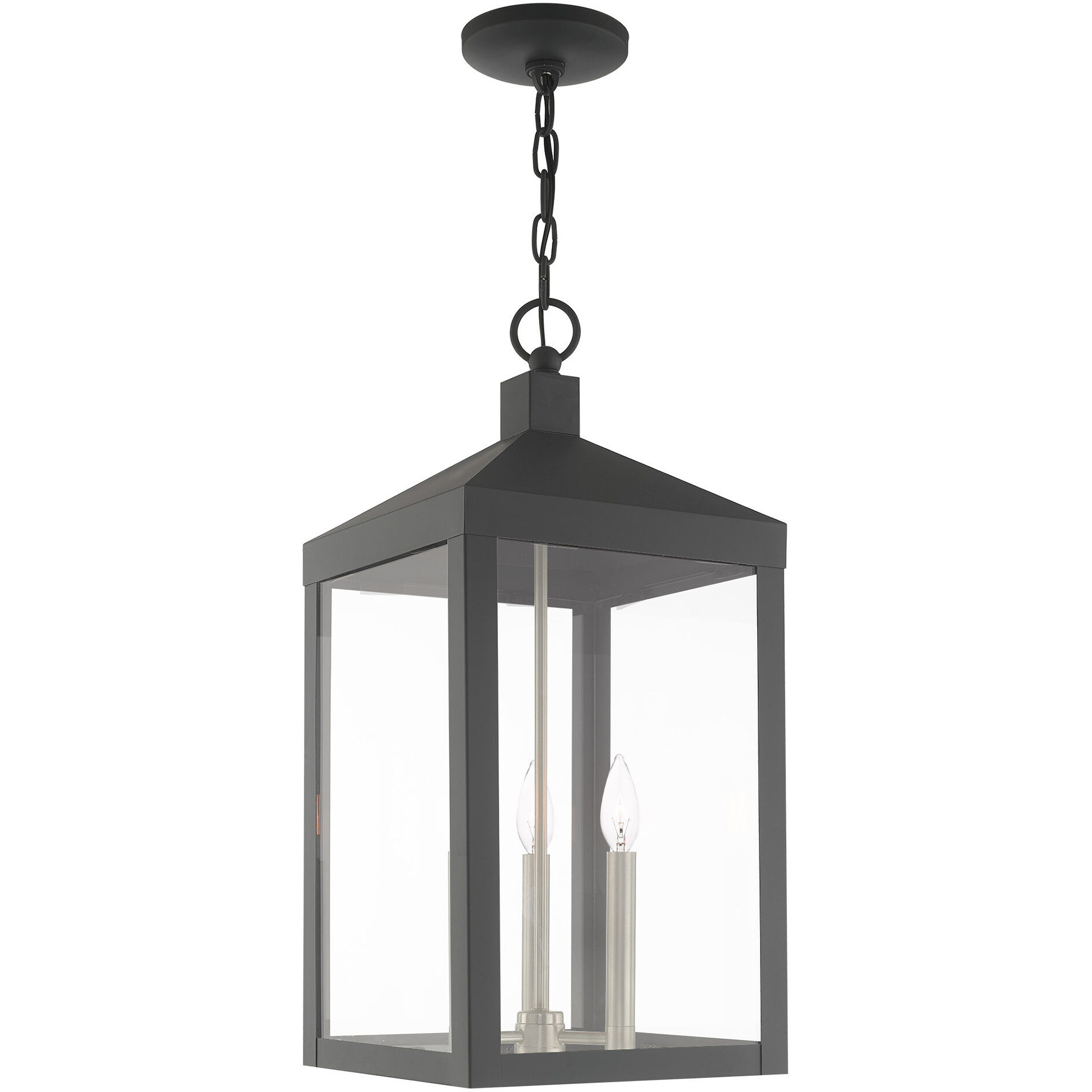 Nyack 3 Light 11 inch Scandinavian Gray Outdoor Pendant Lantern