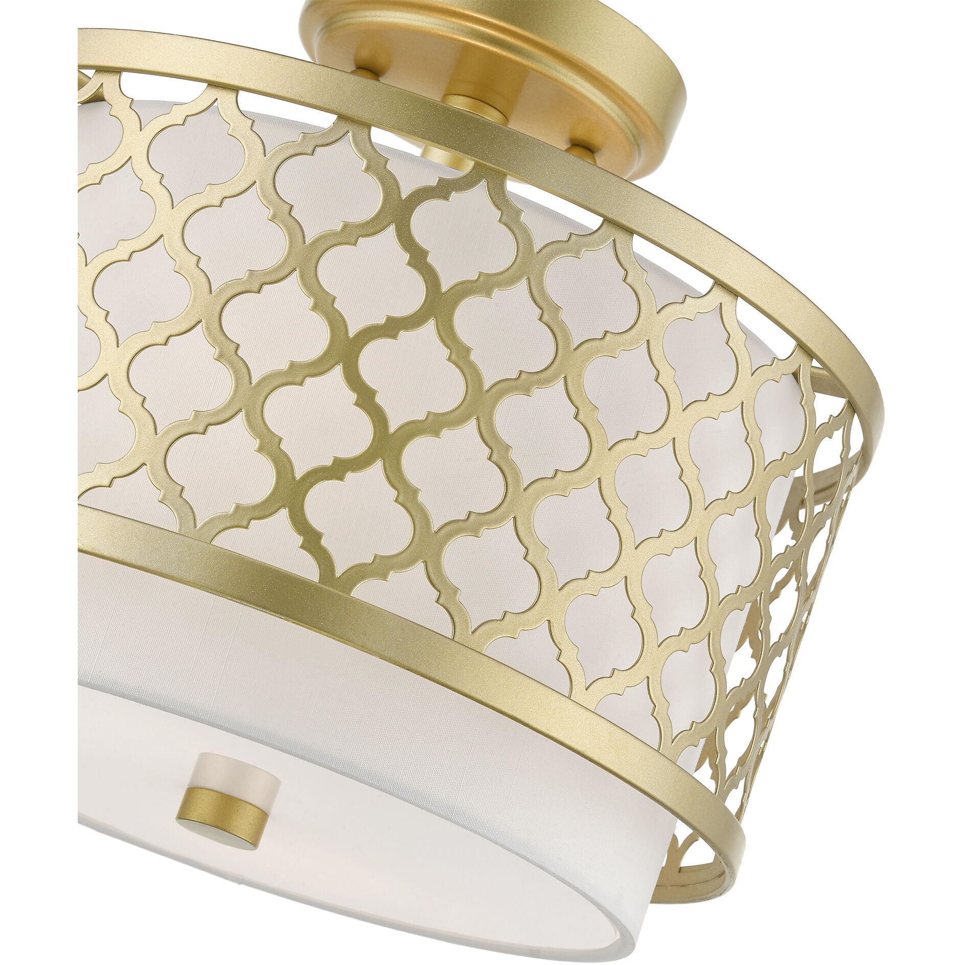 Arabesque 2 Light 12 inch Soft Gold Small Semi-Flush Ceiling Light, Small