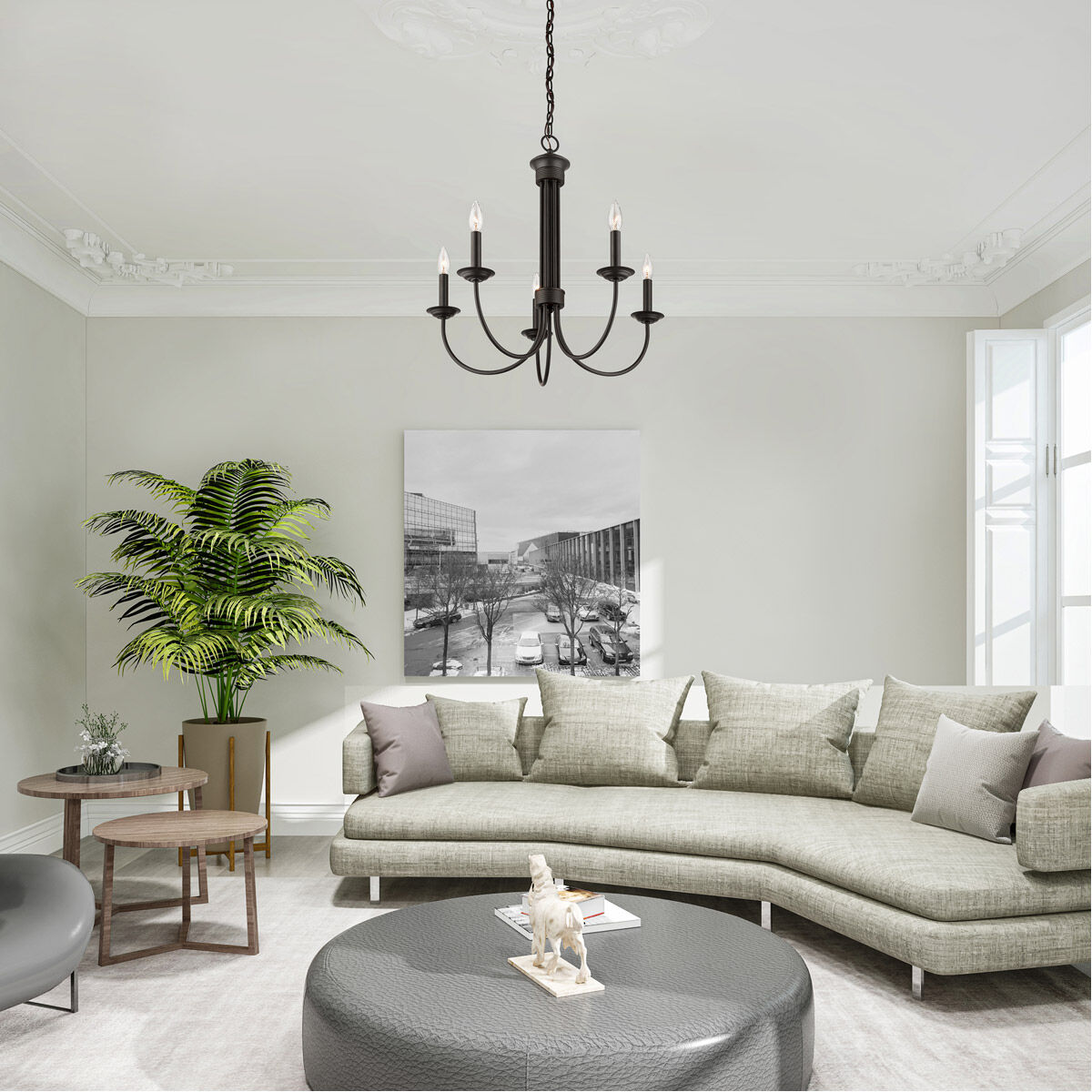 Estate 5 Light 25 inch Bronze Chandelier Ceiling Light