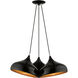 Amador 3 Light 25 inch Shiny Black with Polished Chrome Accents Cluster Pendant Ceiling Light