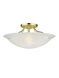 Oasis 3 Light 16 inch Polished Brass Semi-Flush Mount Ceiling Light