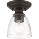 Montgomery 1 Light 5 inch Bronze Semi-Flush Ceiling Light, Petite