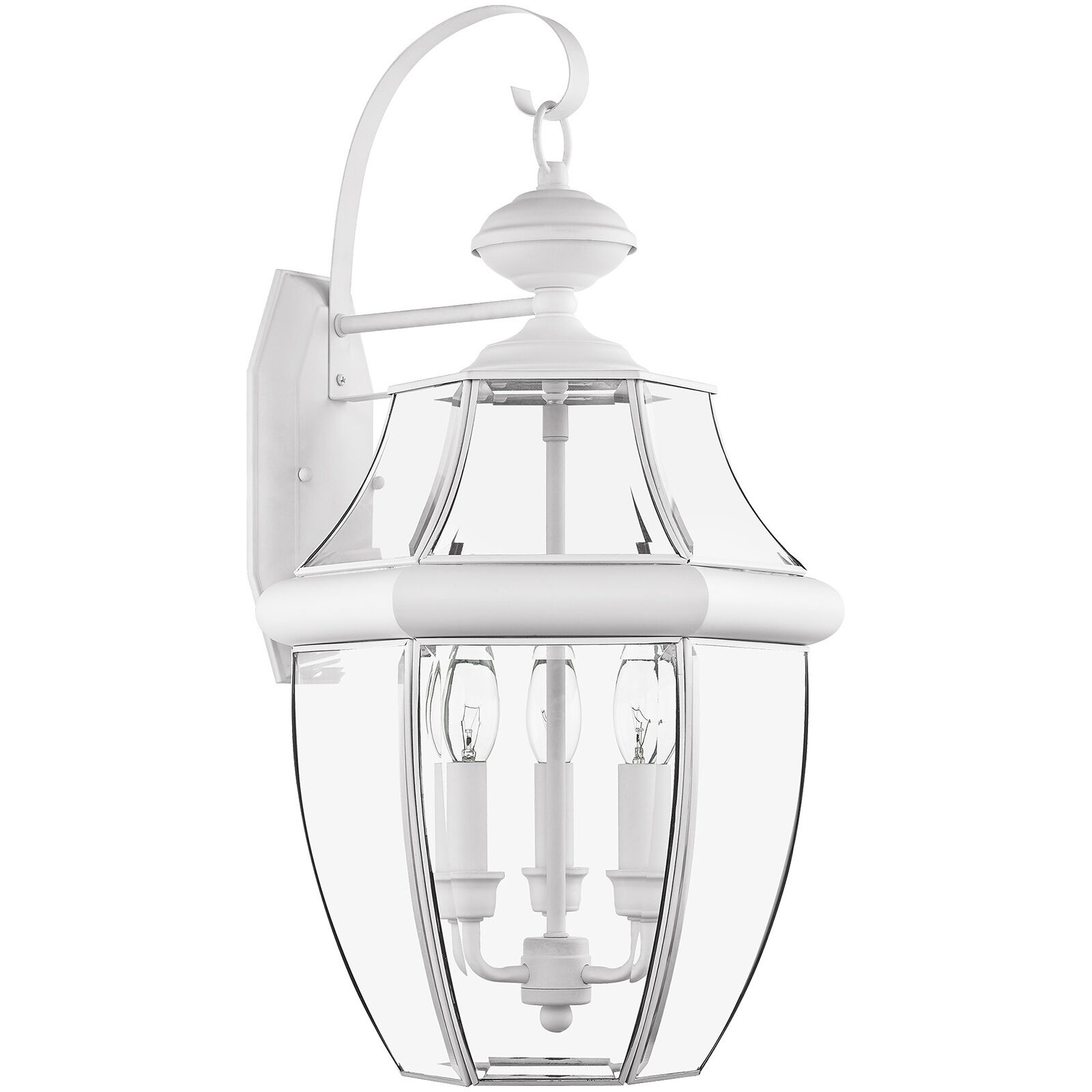 Monterey 3 Light 23 inch White Outdoor Wall Lantern