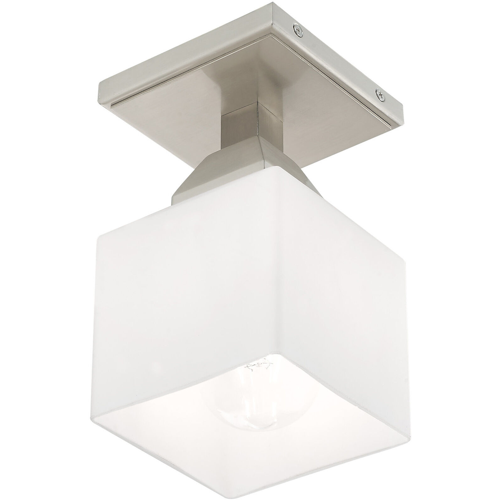 Aragon 1 Light 5 inch Brushed Nickel Semi-Flush Mount Ceiling Light