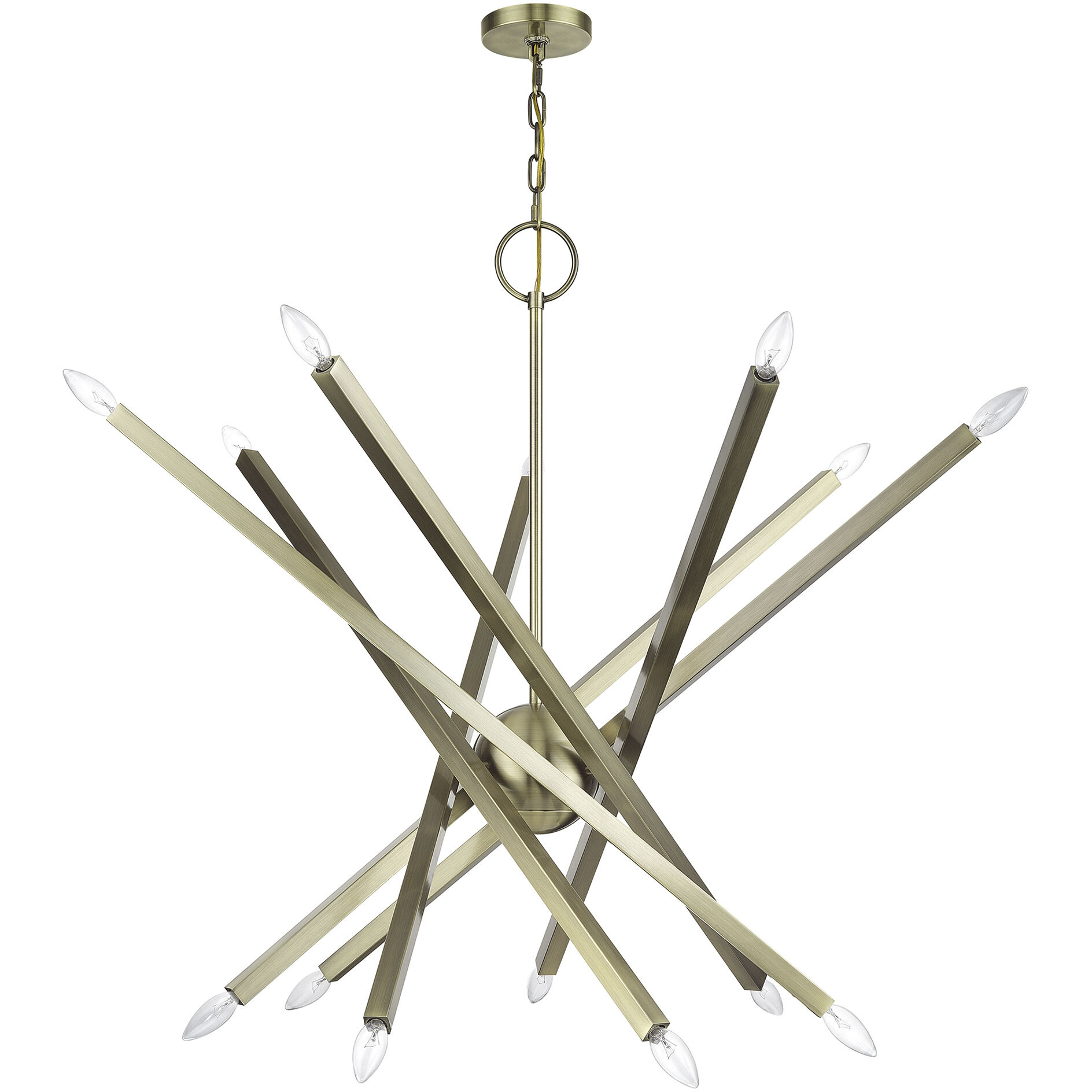 Monaco 14 Light 40 inch Antique Brass Foyer Chandelier Ceiling Light