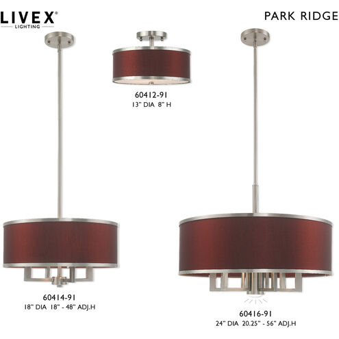 Park Ridge 4 Light 18 inch Brushed Nickel Pendant Chandelier Ceiling Light