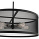 Industro 5 Light 25 inch Black with Brushed Nickel Accents Chandelier Ceiling Light