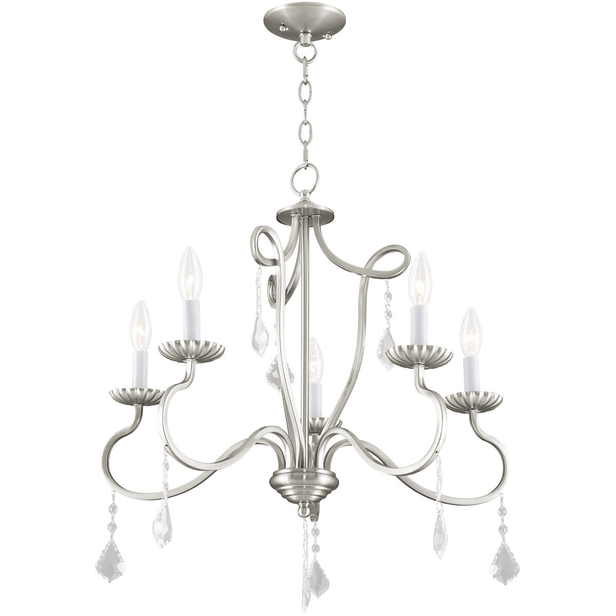 Callisto 5 Light 24 inch Brushed Nickel Chandelier Ceiling Light