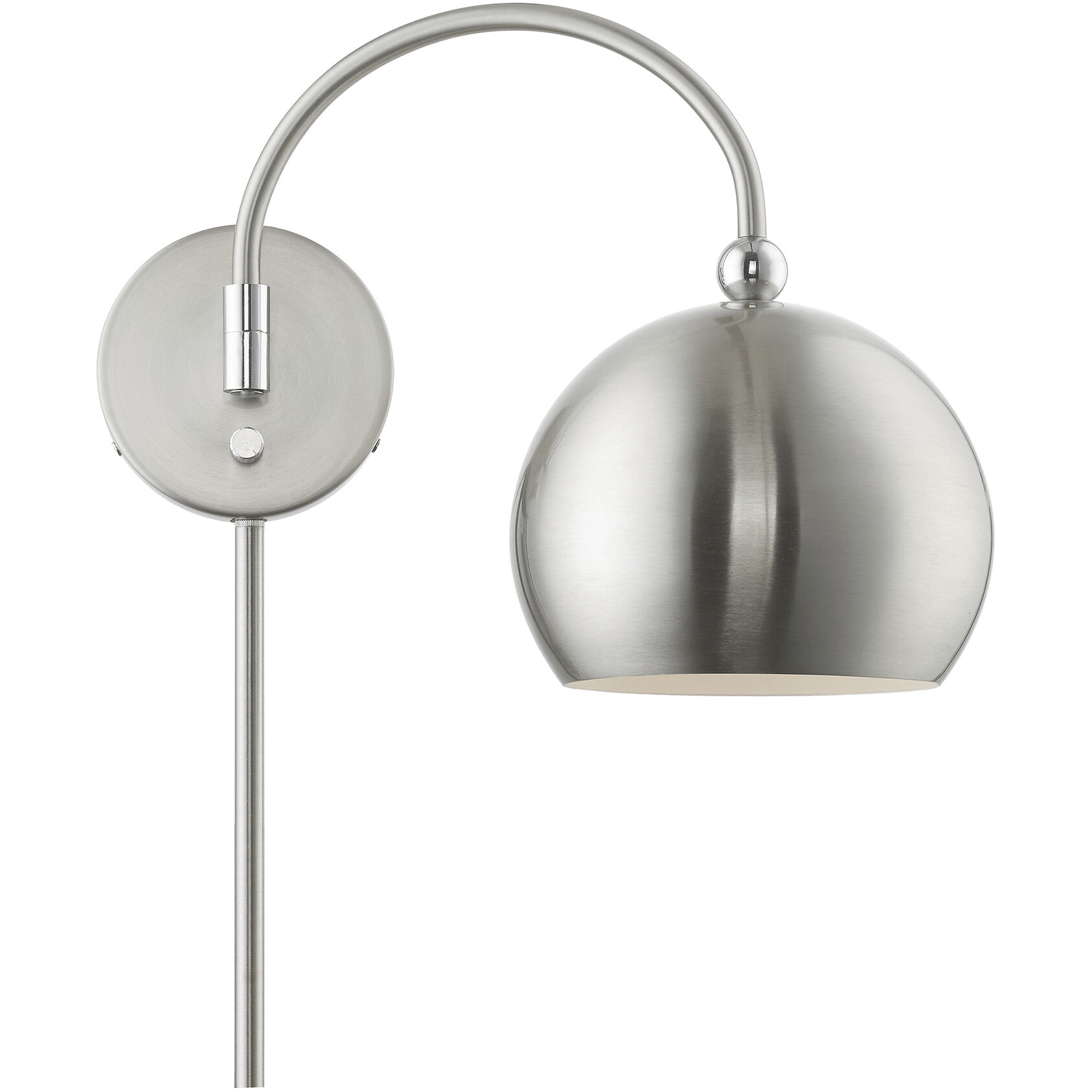 Stockton 15 inch 60.00 watt Brushed Nickel with Polished Chrome Accents Swing Arm Wall Lamp Wall Light