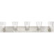 Cityview 5 Light 40 inch Brushed Nickel Vanity Sconce Wall Light, Extra Large