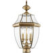 Monterey 3 Light 23.5 inch Antique Brass Outdoor Post Top Lantern