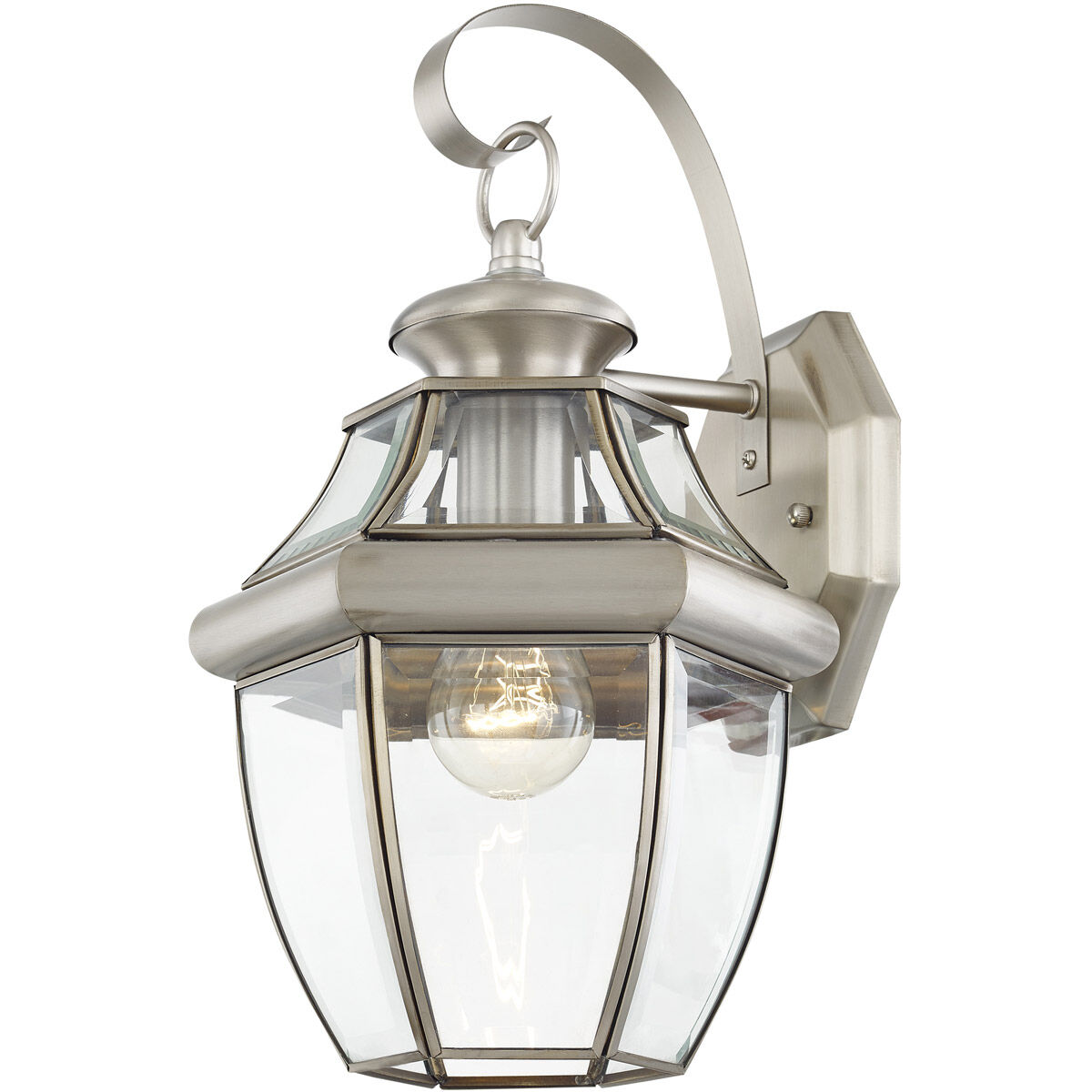 Monterey 1 Light 13 inch Brushed Nickel Outdoor Wall Lantern