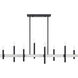 Denmark 8 Light 48 inch Black with Brushed Nickel Accents Linear Chandelier Ceiling Light