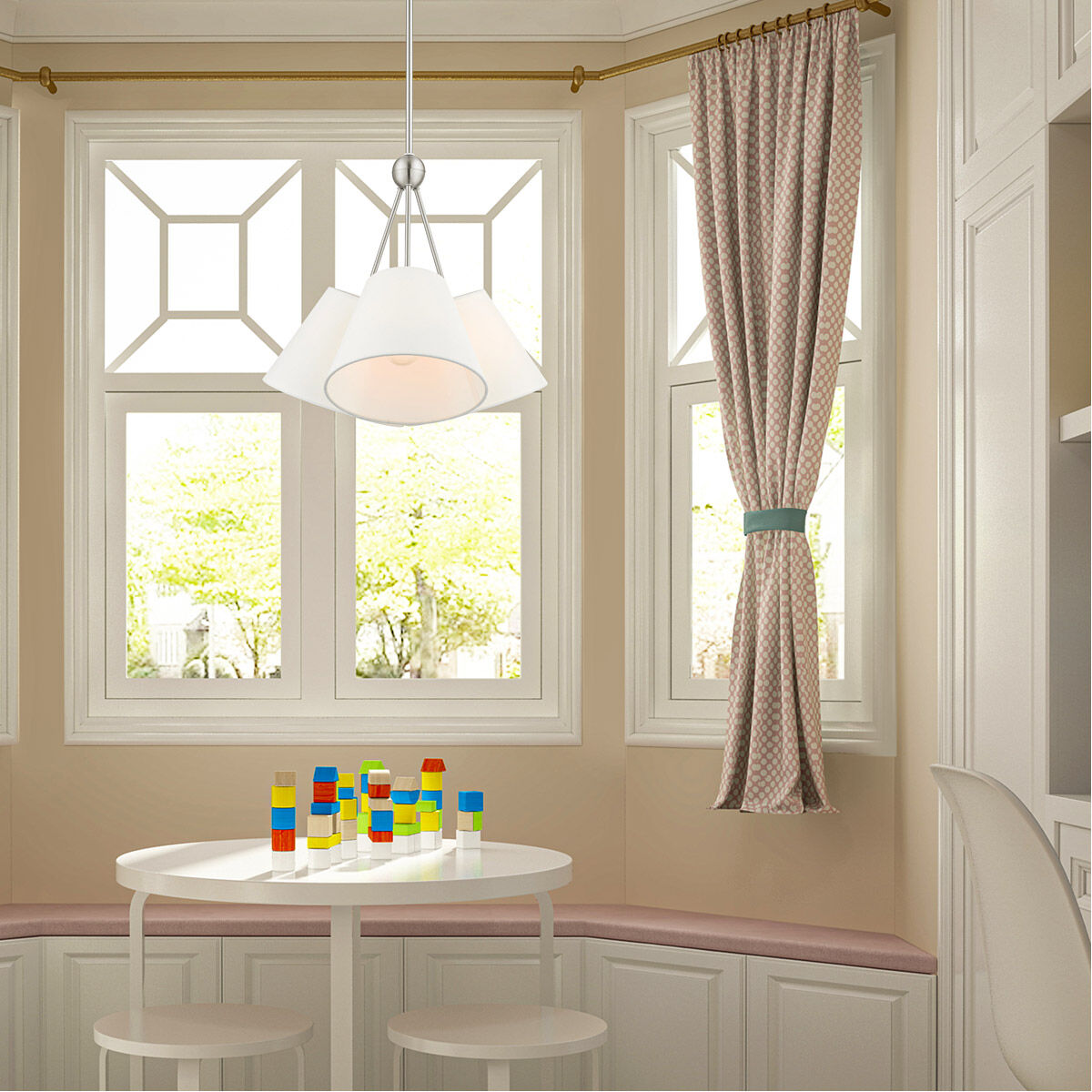 Prato 3 Light 21 inch Brushed Nickel Chandelier Ceiling Light