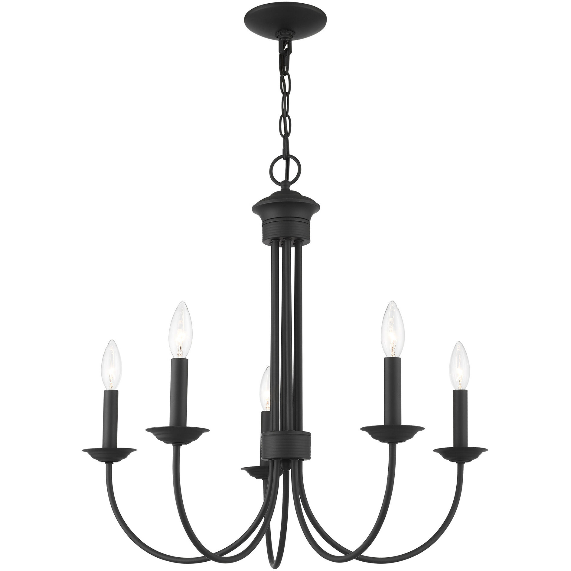 Estate 5 Light 25 inch Black Chandelier Ceiling Light
