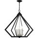 Prism 6 Light 26 inch Black with Brushed Nickel Cluster Chandelier Ceiling Light